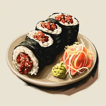 Sushi Roll 8”x8” Art Print Bistro Collection