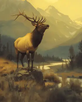 Elk - Mowbi's Wildlife 8"x10" Art Print Collection
