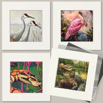 Alligator in Lily Pad Bayou - Everglades Souvenir Home Decor Wall Art Prints – 8″x10″ Artwork – 11″x14″ Matte