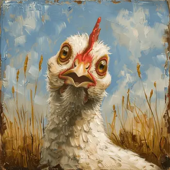 Funny Chicken 8"x8" Art Print