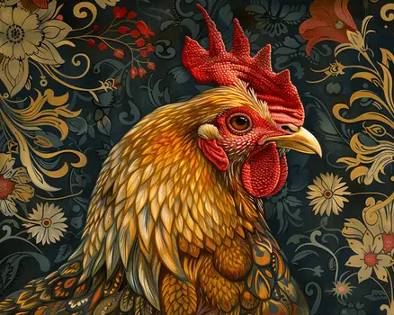 Old English Chicken 8"x10" Art Print