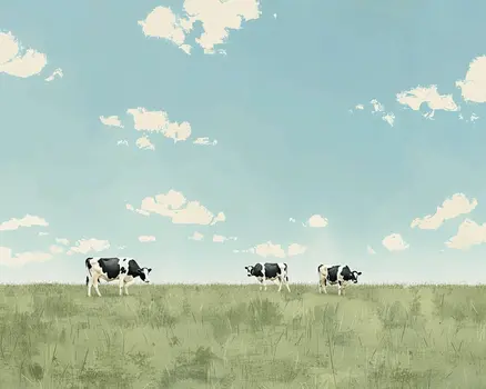 Minimalist Cows 8"x10" Art Print