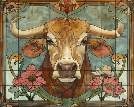 Nouveau Cow 8"x10" Art Print
