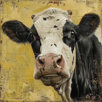 Hello Cow 8"x8" Art Print