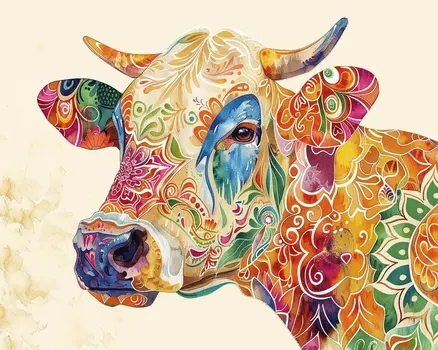 Bovine Bliss Cow 8"x10" Art Print