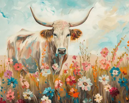 Farmyard Faces Cow 8"x10" Art Print