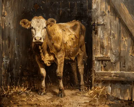 Calf in the Doorway 8"x10" Art Print