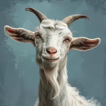Curious Kid Goat 8"x8" Art Print