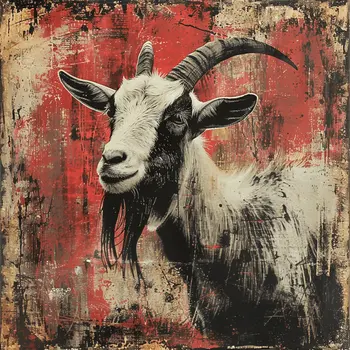 Grunge Goat 8"x8" Art Print