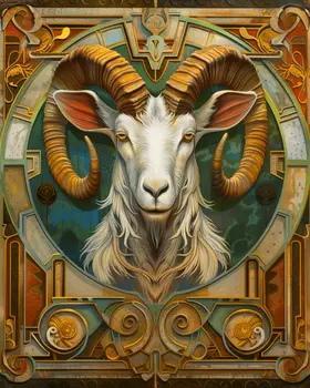 Deco Goat 8"x10" Art Print