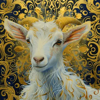 Gold Goat 8"x8" Art Print