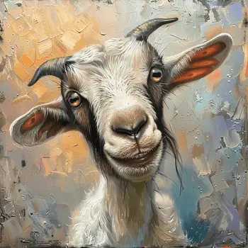 Billy Goat Says Hello 8"x8" Art Print