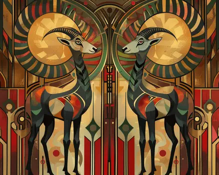 Deco Goats 8"x10" Art Print