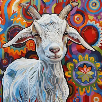 Boho Goat 8"x8" Art Print