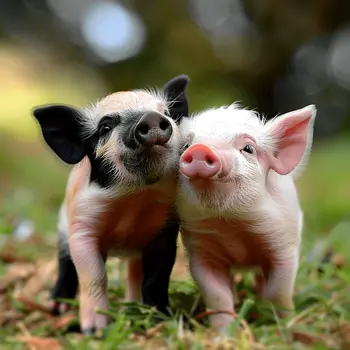 A Pair of Piglets 8"x8" Art Print