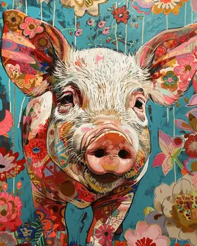 Boho Pig 8"x10" Art Print