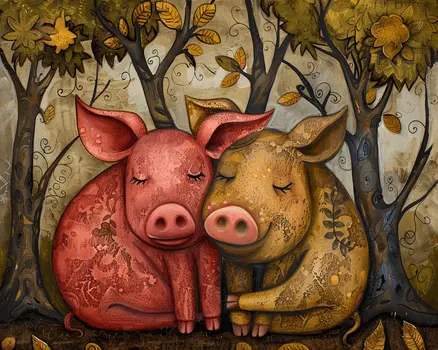 Pair 'O Pigs 8"x10" Art Print