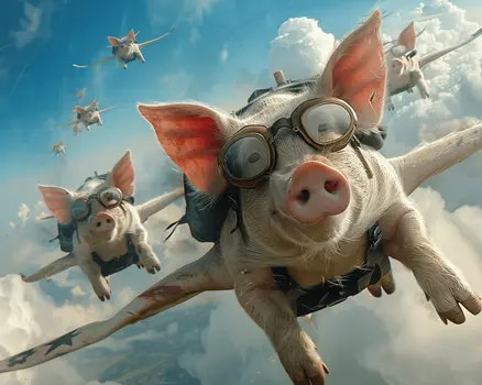 Flying Pig Squadron 8"x10" Art Print