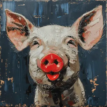 Lipstick on a Pig 8"x8" Art Print