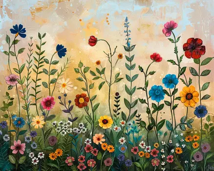 Mid-Century Modern Wildflower 8"x10" Art Print