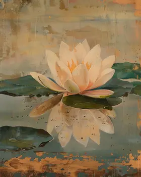 Vintage Water Lily 8"x10" Art Print