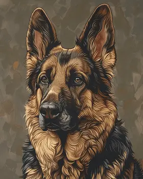 Stylistic German Shepherd 8”x10” Art Print