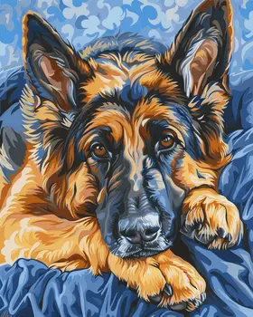 Blue German Shepherd 8”x10” Art Print