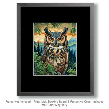 Great Horned Owl - Mowbi's Wildlife  8"x10" Art Print Collection