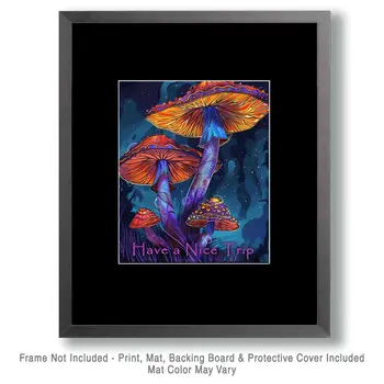 Mushrooms - Have a Nice Trip 8"x10" Art Print - Mowbi Fantasy Mushrooms Wall Art Collection