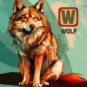 W is for Wolf Art Print