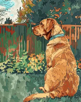 Impressionist Golden Labrador Retriever 8”x10” Art Print