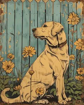 Litho Style Labrador Retriever 8”x10” Art Print