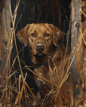 Watching from the Blind Labrador Retriever 8”x10” Art Print