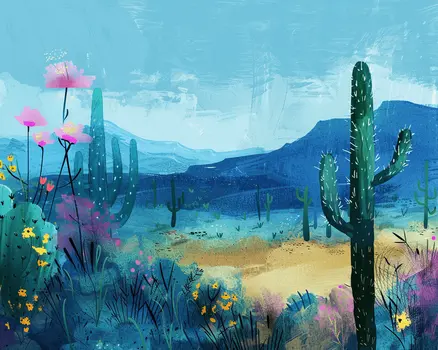 Desert Mirage Landscape 8"x10" Art Print