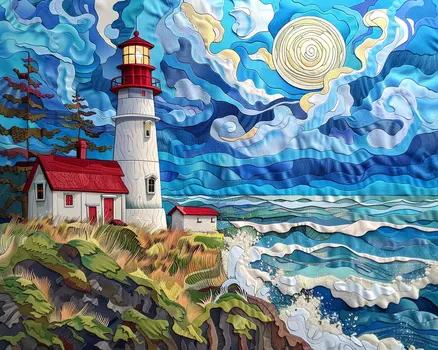 Impressionist Lighthouse Landscape 8"x10" Art Print