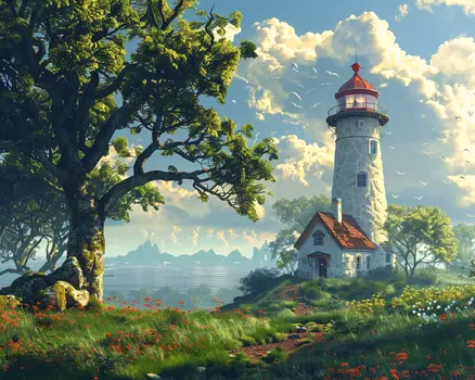 Captivating Lighthouse Landscape 8"x10" Art Print