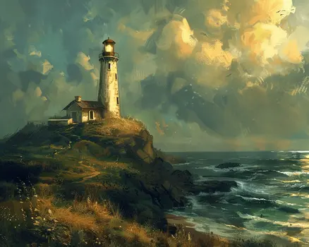 Beacon of Hope Lighthouse Landscape 8"x10" Art Print