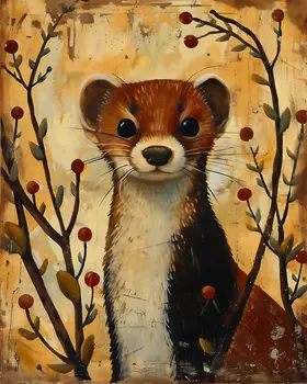 Long-Tail Weasel - Mowbi's Wildlife 8"x10" Art Print Collection