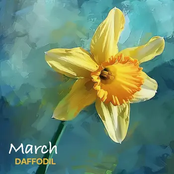 March Daffodil Birth Flower 8"x8" Art Print
