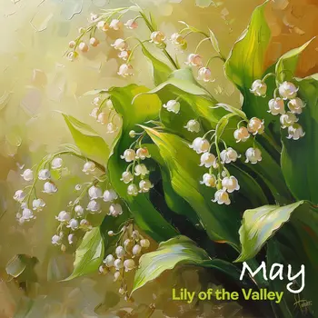 May Lily of the Valley Birth Flower 8"x8" Art Print