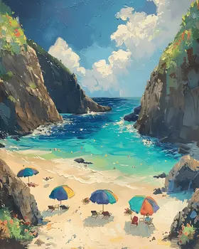 Tranquility by the Cove: Escape to Your Own Private Beach 8" x 10" Coastal Art Print
