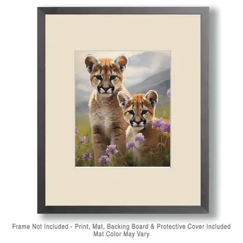 Mountain Lion Kits - Mowbi's Wildlife  8"x10" Art Print Collection