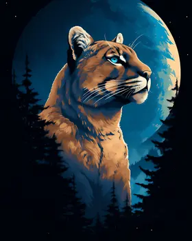 Mountain Lion - Mowbi's Wildlife  8"x10" Art Print Collection