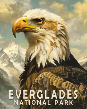 Bald Eagle - Everglades Souvenir Home Decor Wall Art Prints – 8″x10″ Artwork – 11″x14″ Matte
