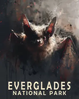 Bat - Everglades Souvenir Home Decor Wall Art Prints – 8″x10″ Artwork – 11″x14″ Matte