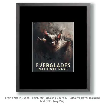 Bat - Everglades Souvenir Home Decor Wall Art Prints – 8″x10″ Artwork – 11″x14″ Matte