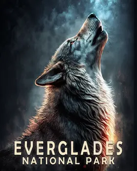 Wolf - Everglades Souvenir Home Decor Wall Art Prints – 8″x10″ Artwork – 11″x14″ Matte
