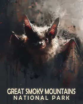 Bat - Smoky Mountains Souvenir Home Decor Wall Art Prints – 8″x10″ Artwork – 11″x14″ Matte