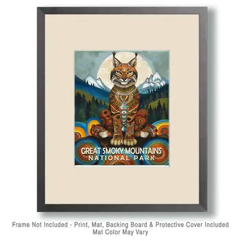 Bobcat - Smoky Mountains Souvenir Home Decor Wall Art Prints – 8″x10″ Artwork – 11″x14″ Matte