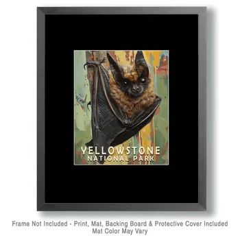 Impressionist Bat - Yellowstone National Park Souvenir Home Decor Wall Art Prints – 8″x10″ Artwork – 11″x14″ Matte